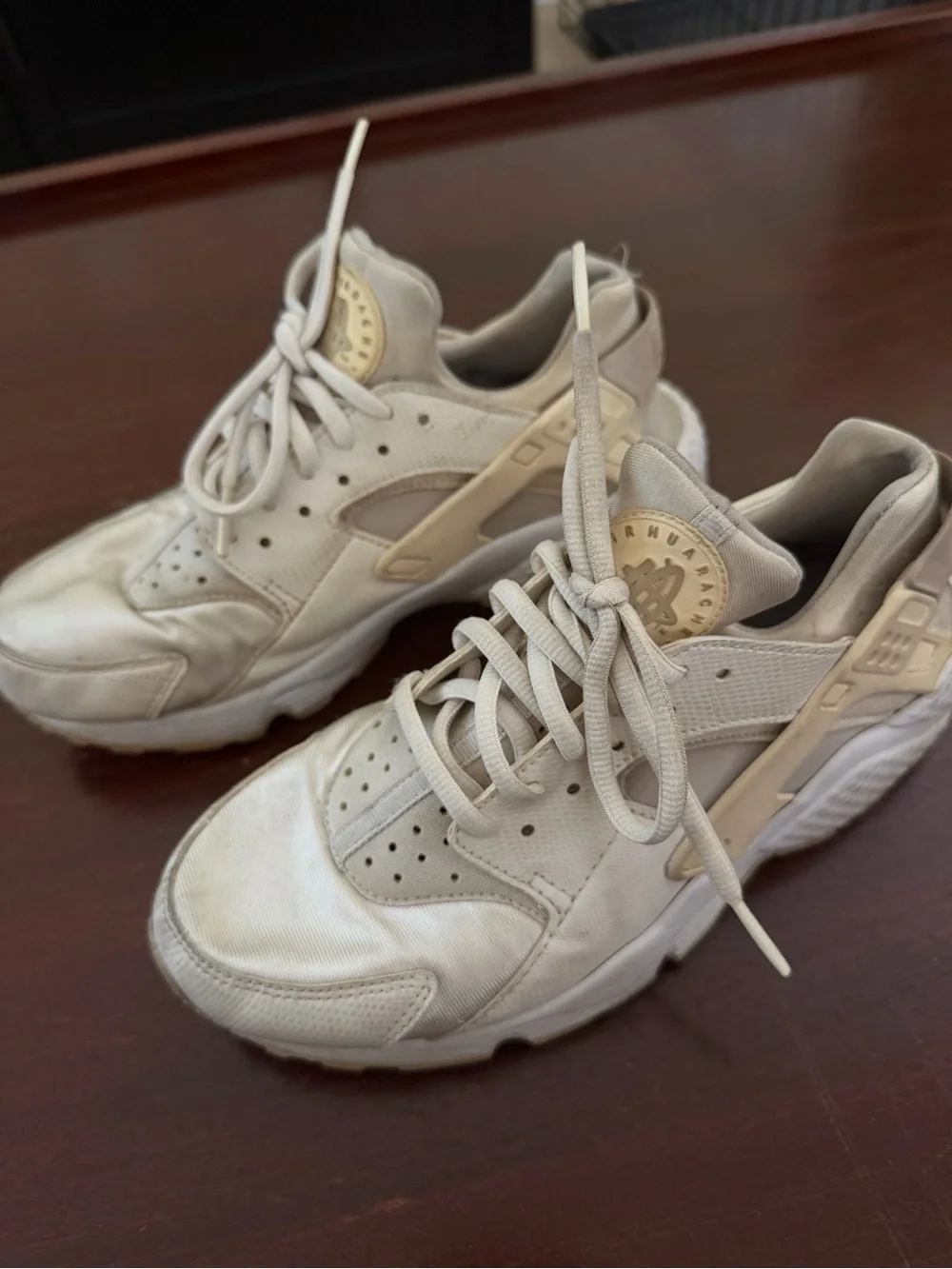 Women’s White/Tan Nike Huaraches